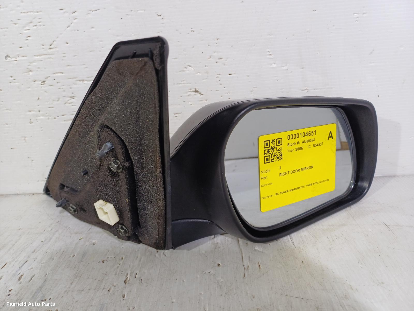 2003-2009 Mazda 3 Right Door Mirror