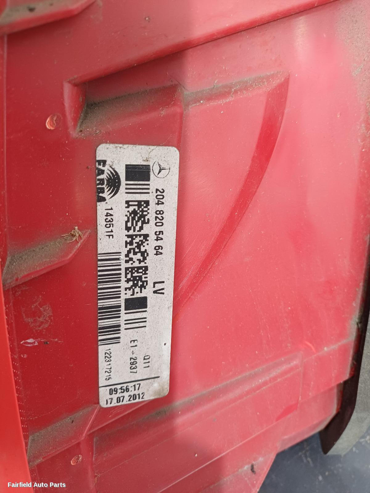 2011-2014 Mercedes C Class Left Taillight
