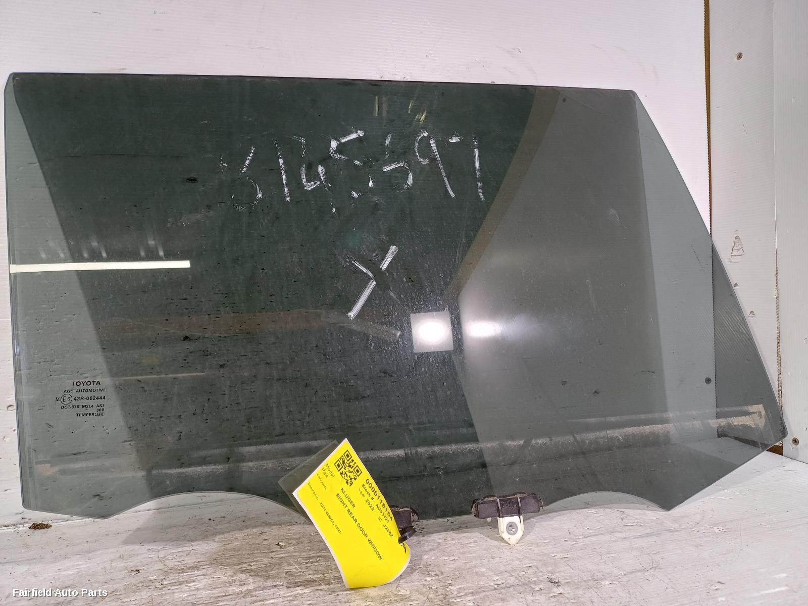 2021-2026 Toyota Kluger Right Rear Door Window