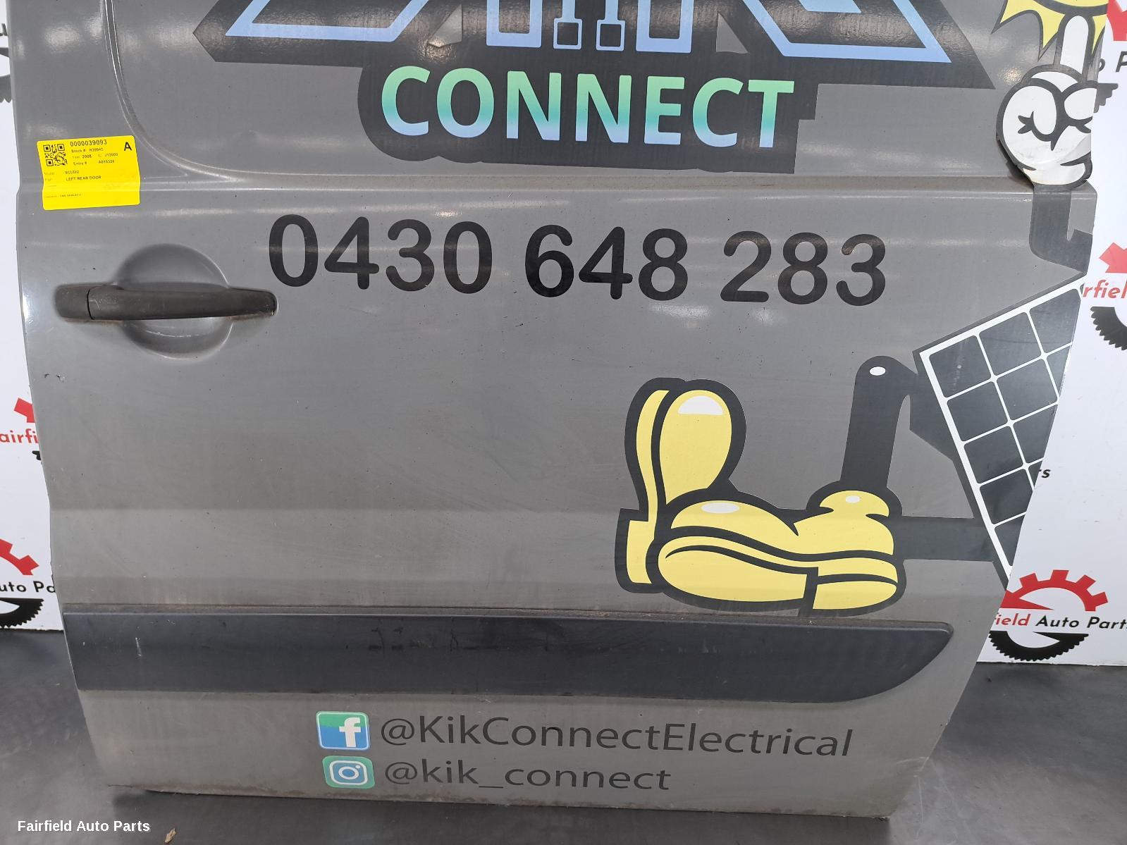 2008-2016 Fiat Scudo Left Rear Door Sliding