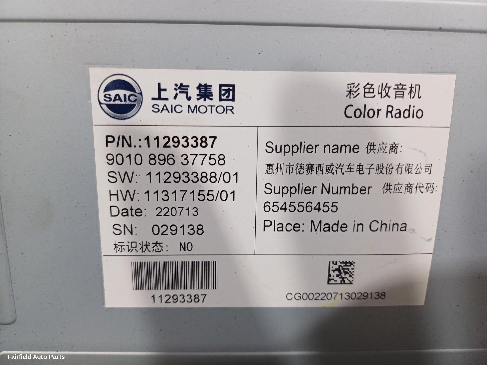 2018-2024 Mg Mg3 Radio Cd Dvd Sat Tv