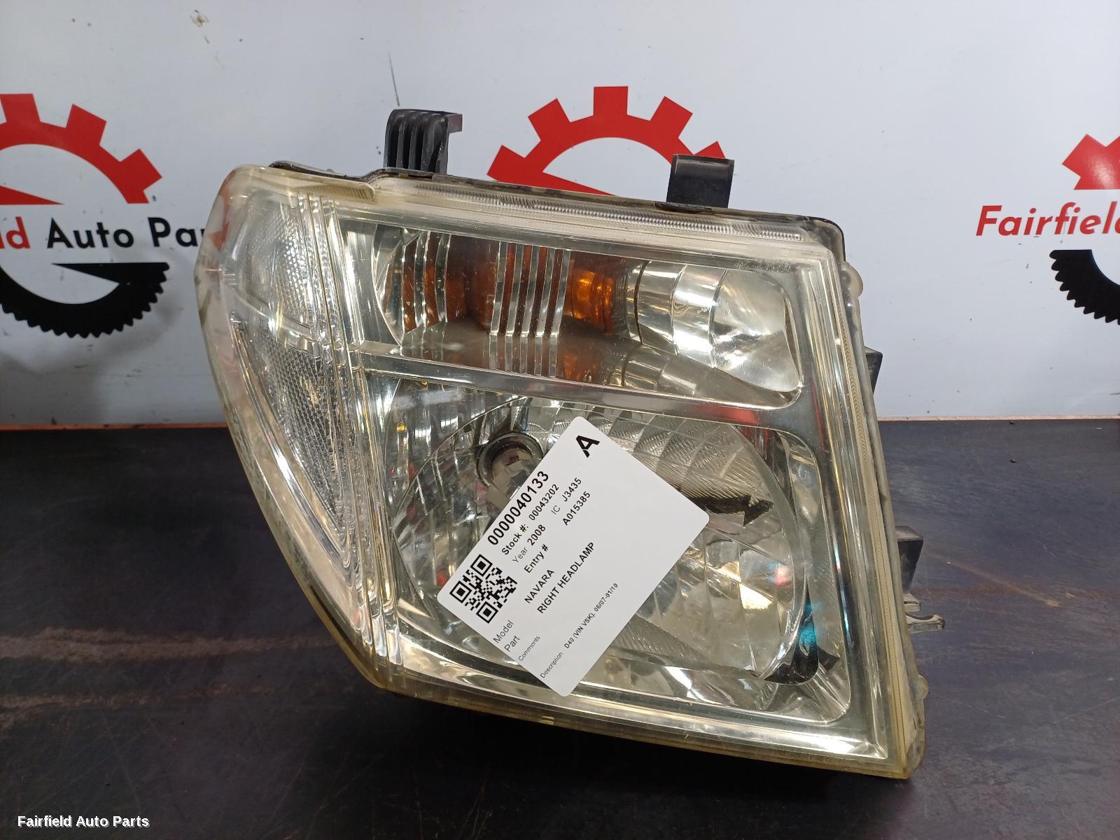 2007-2010 Nissan Navara Right Headlamp