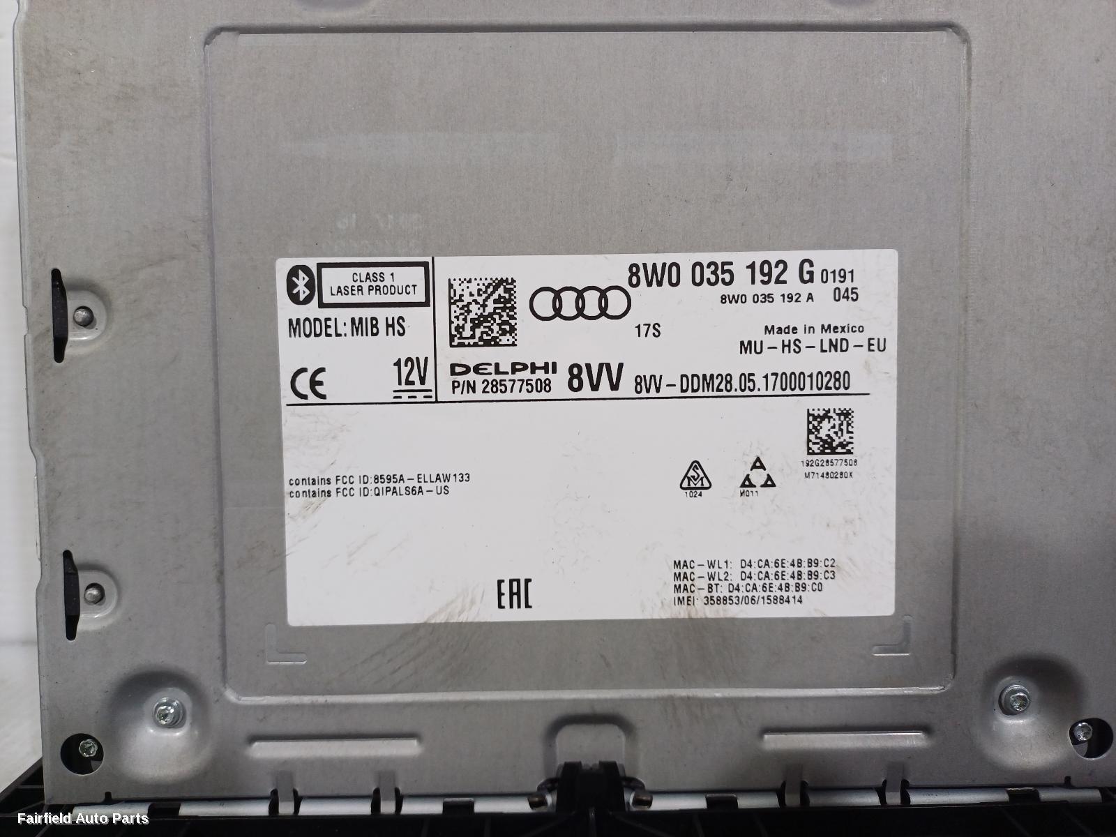 2017-2020 Audi Q5 Radio Cd Dvd Sat Tv