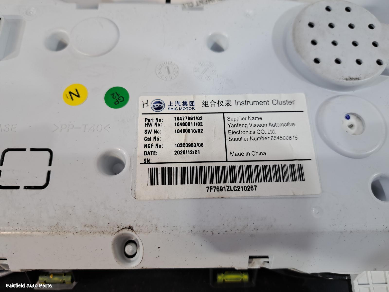 2017-2024 Mg Zs Instrument Cluster