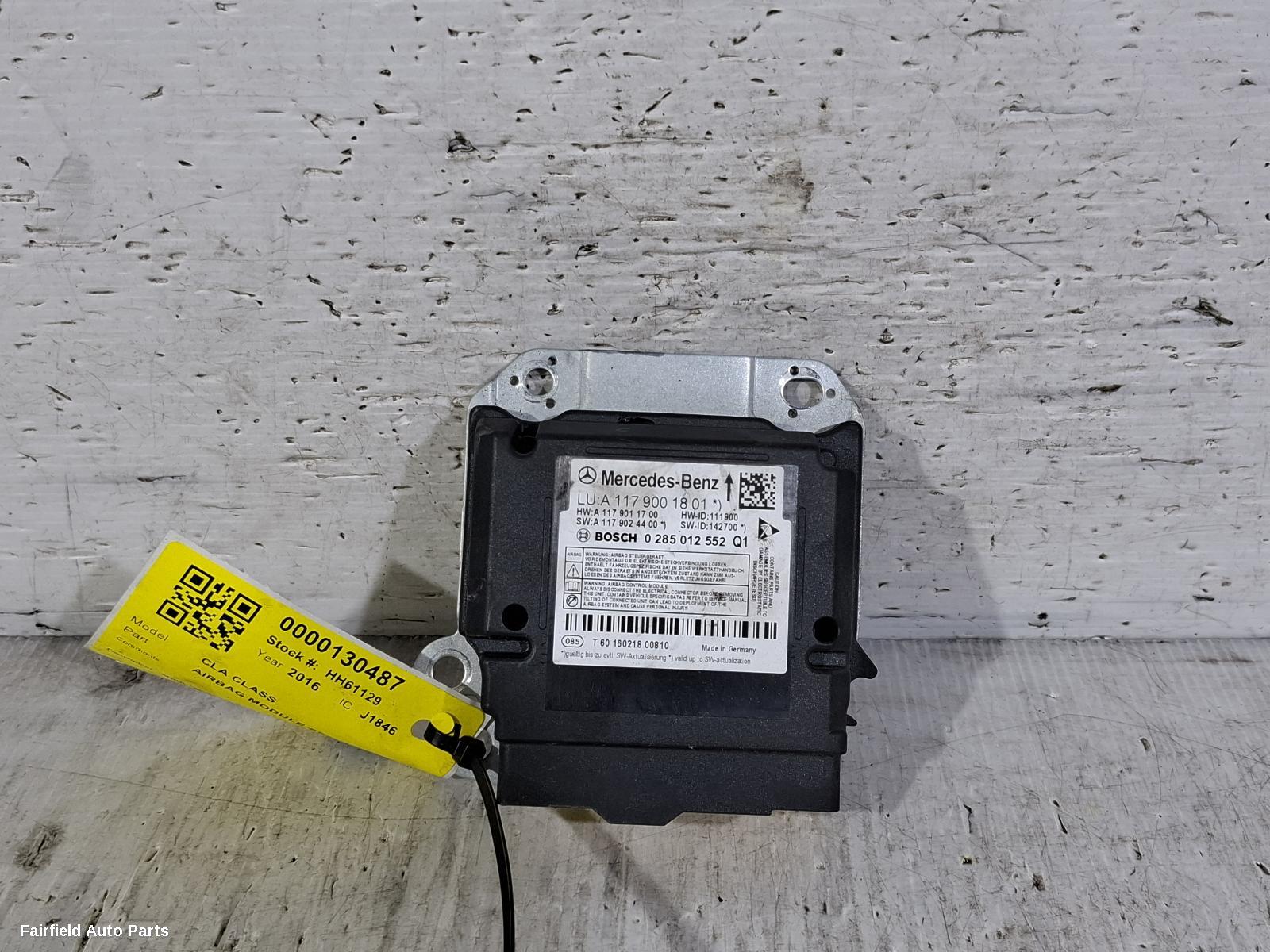 2013-2019 Mercedes Cla Class Airbag Module Sensor