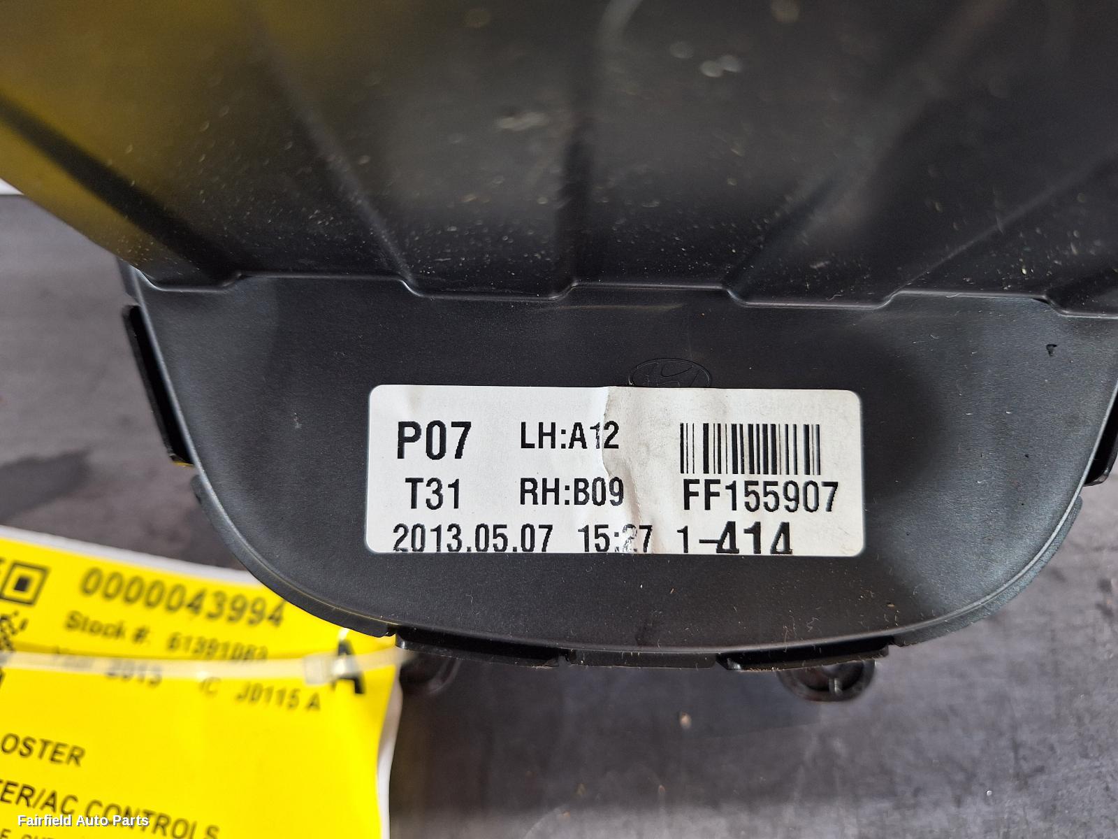2011-2018 Hyundai Veloster Heater Ac Controls