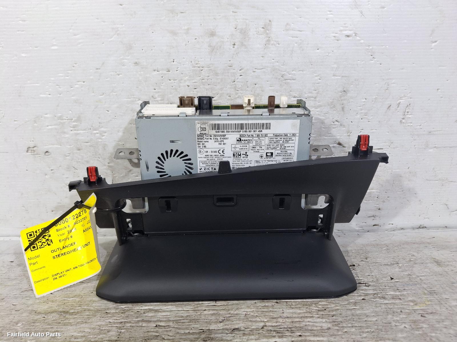 2021-2025 Mitsubishi Outlander Radio Cd Dvd Sat Tv