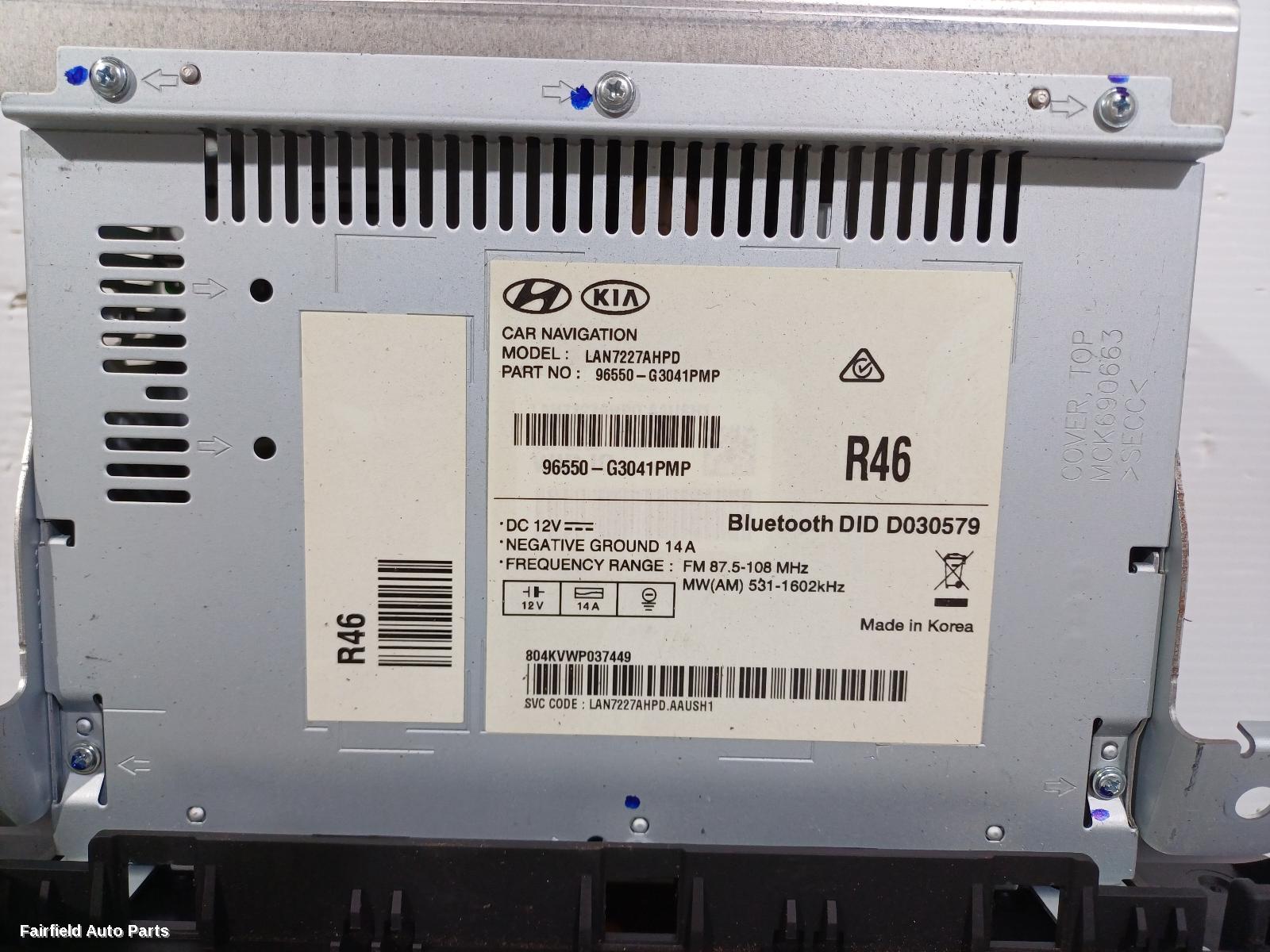 2017-2020 Hyundai I30 Radio Cd Dvd Sat Tv