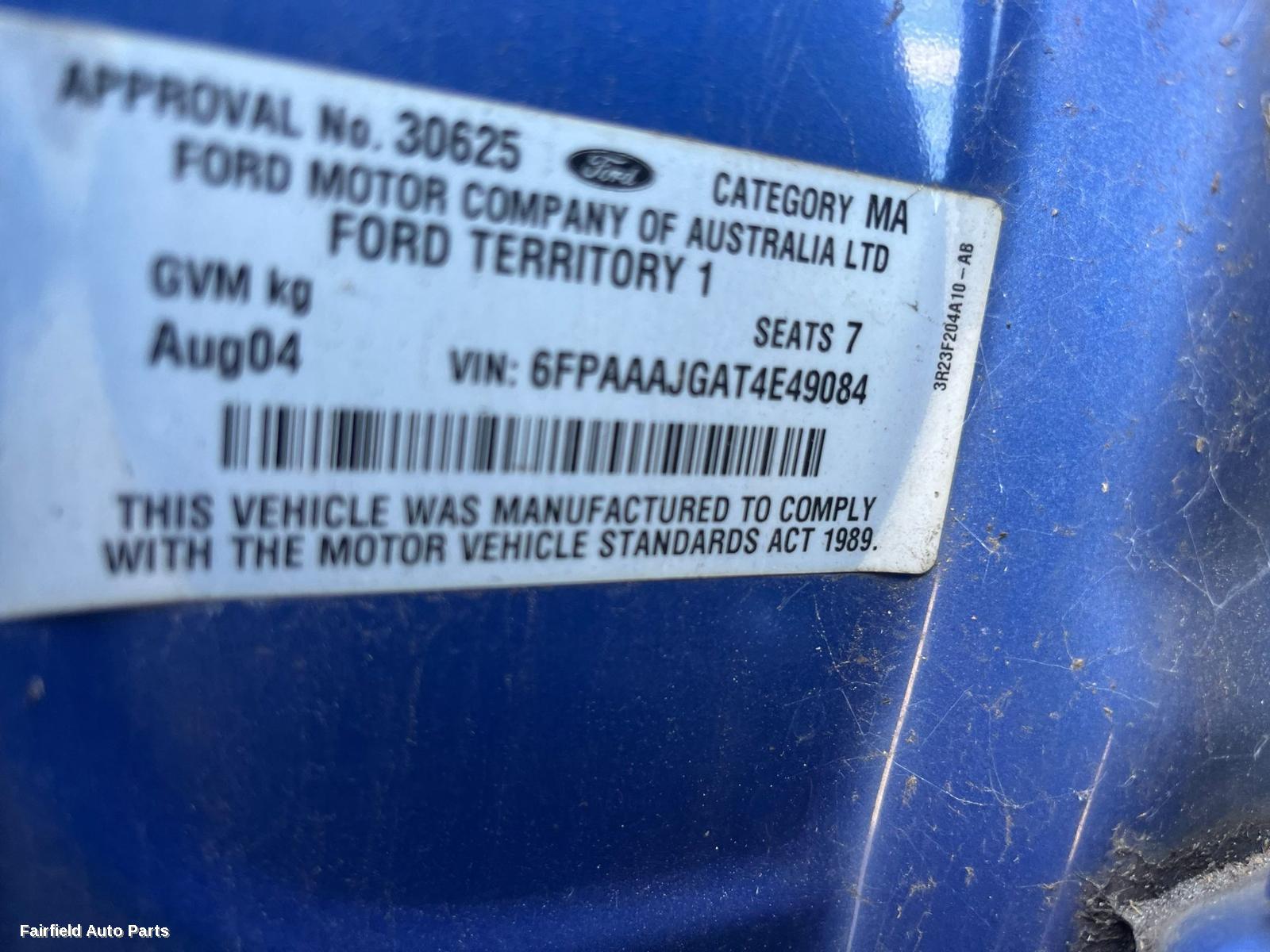 2004-2009 Ford Territory Right Headlamp