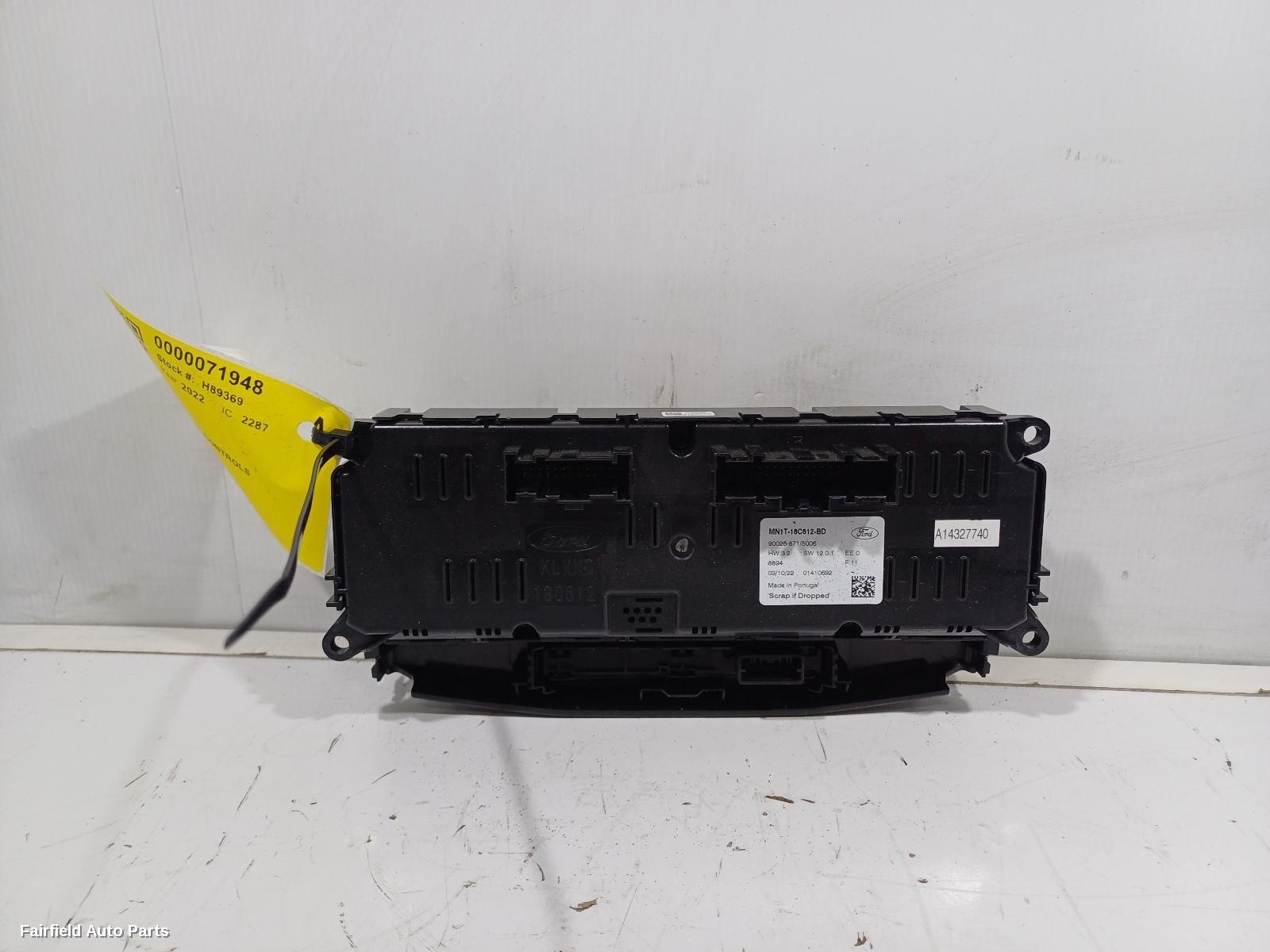 2020-2026 Ford Puma Heater Ac Controls