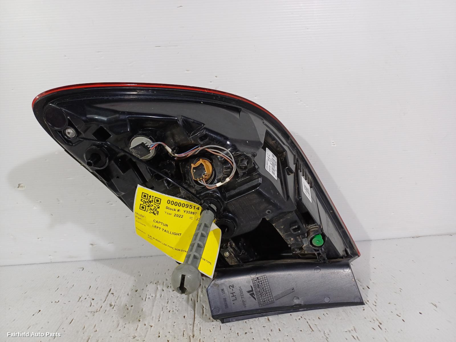 2021-2023 Renault Captur Left Taillight