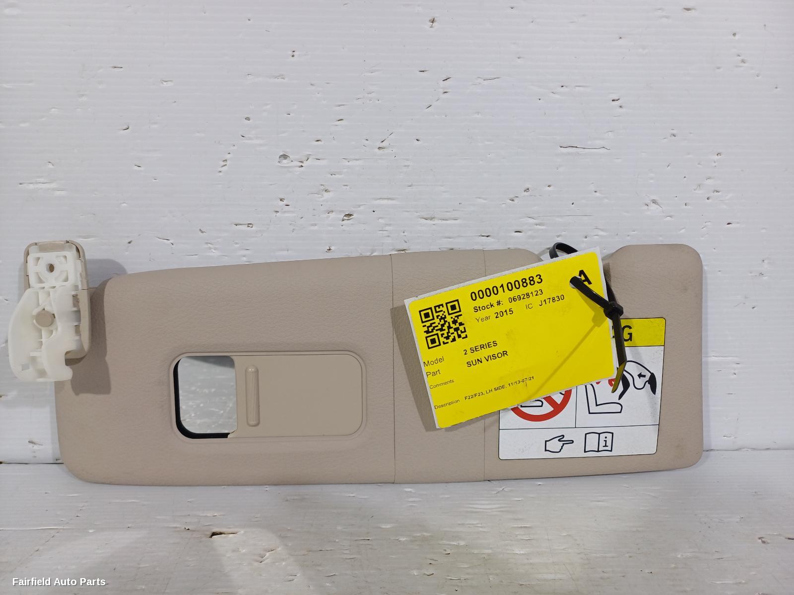 2013-2021 Bmw 2 Series Sunvisor