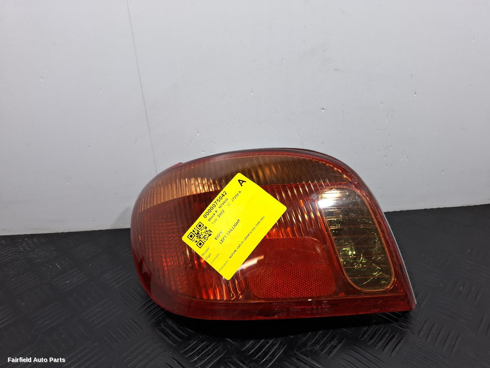 1999-2002 Toyota Echo Left Taillight