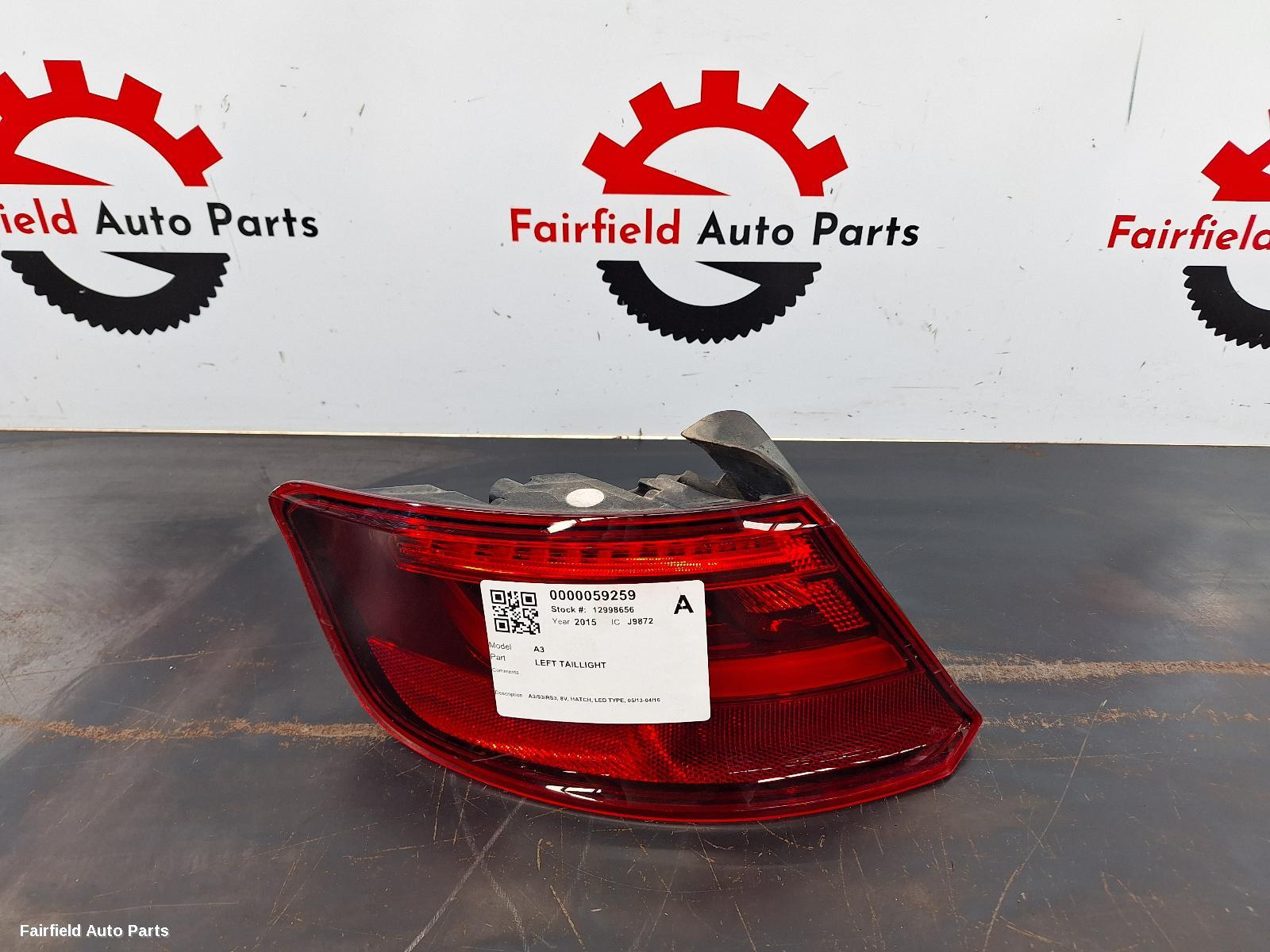 2013-2016 Audi A3 Left Taillight