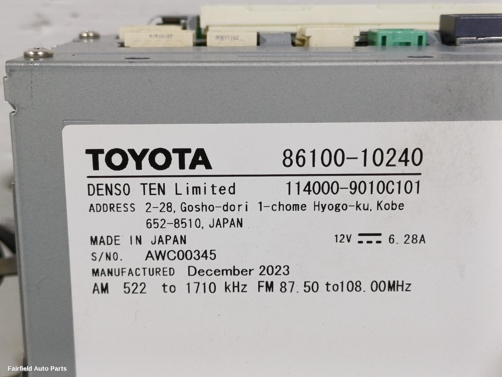 2023-2025 Toyota C-hr Radio Cd Dvd Sat Tv