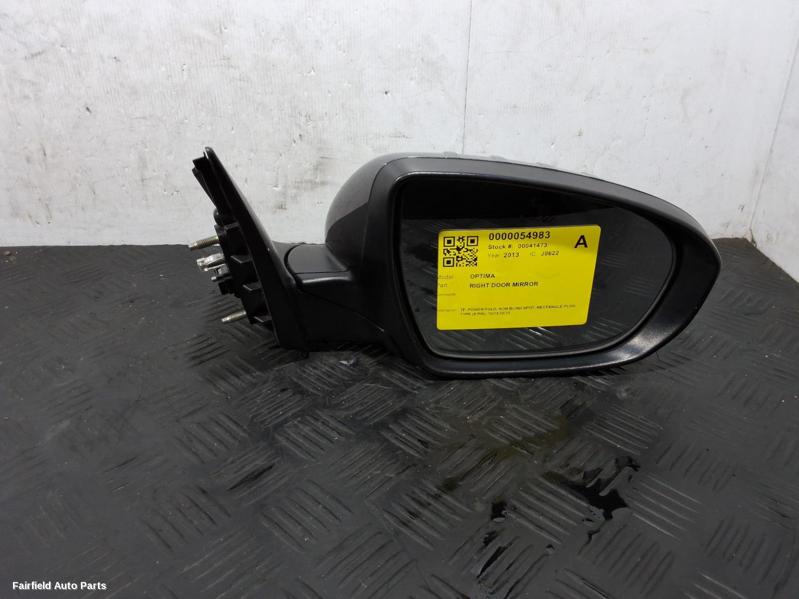 2013-2015 Kia Optima Right Door Mirror