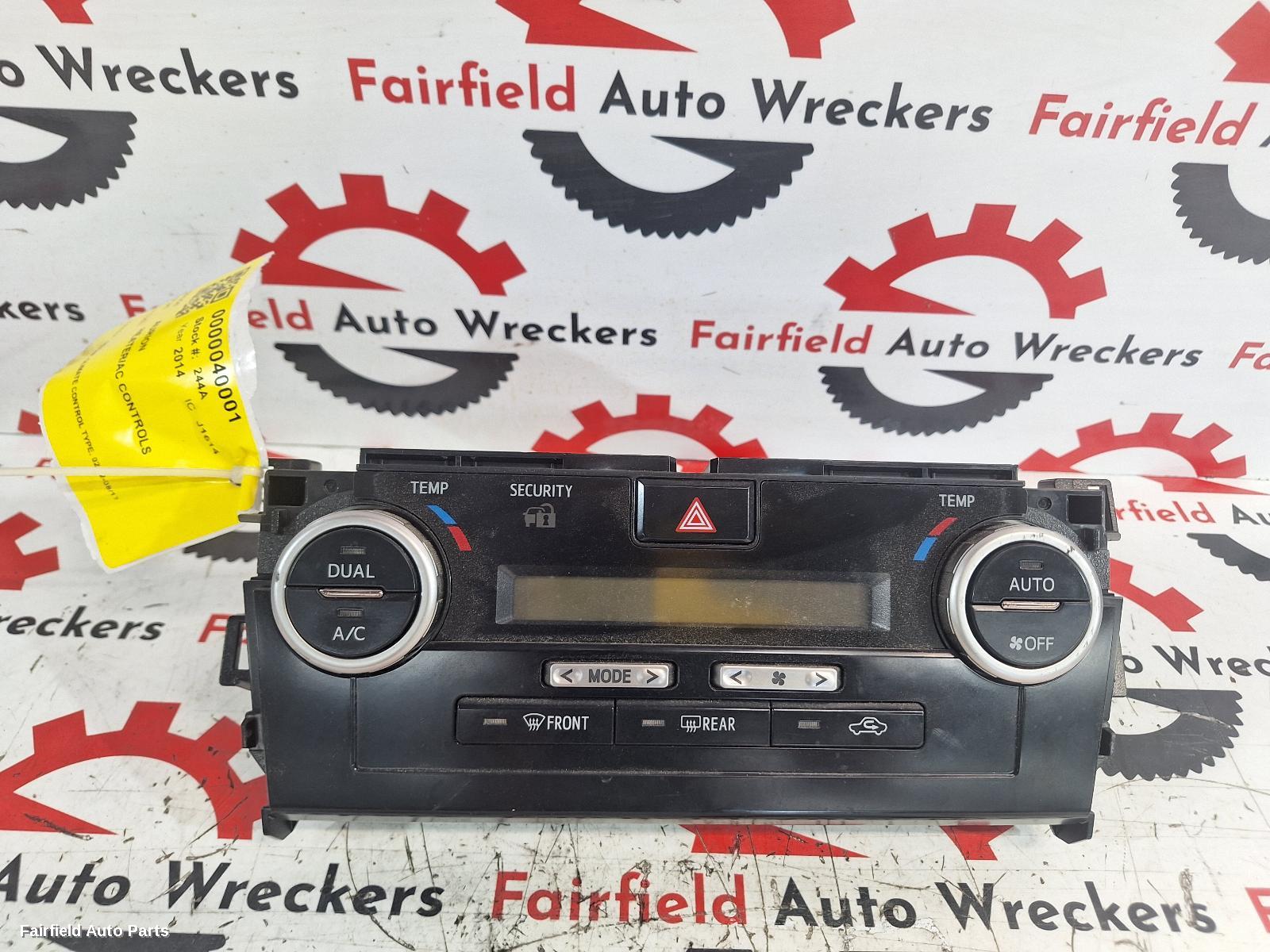 2012-2017 Toyota Aurion Heater Ac Controls