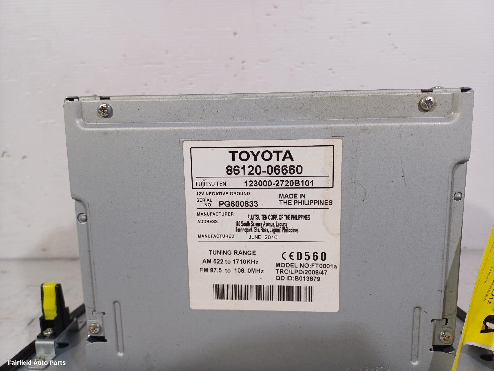 2009-2011 Toyota Camry Radio Cd Dvd Sat Tv