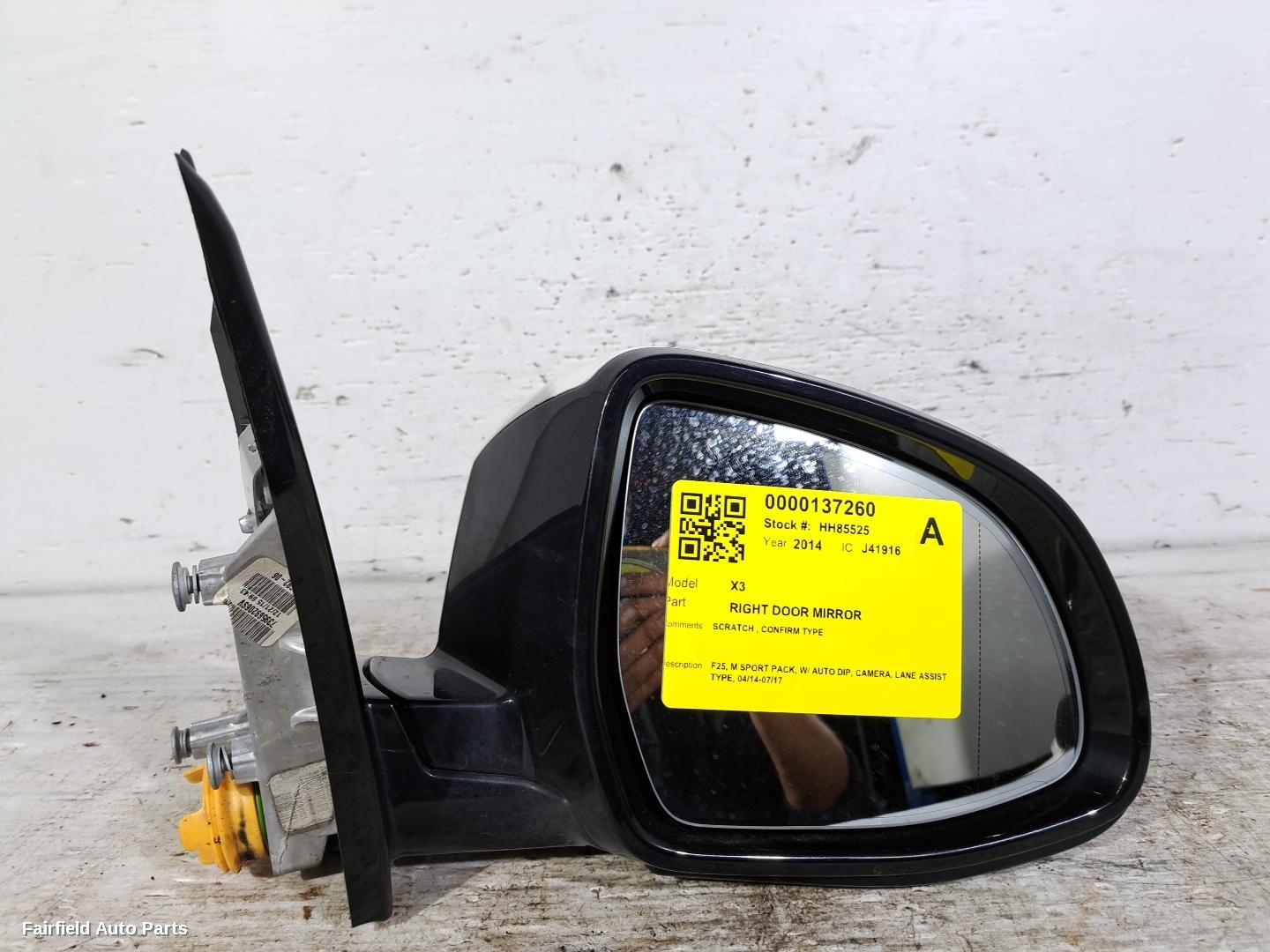 2014-2017 Bmw X3 Right Door Mirror