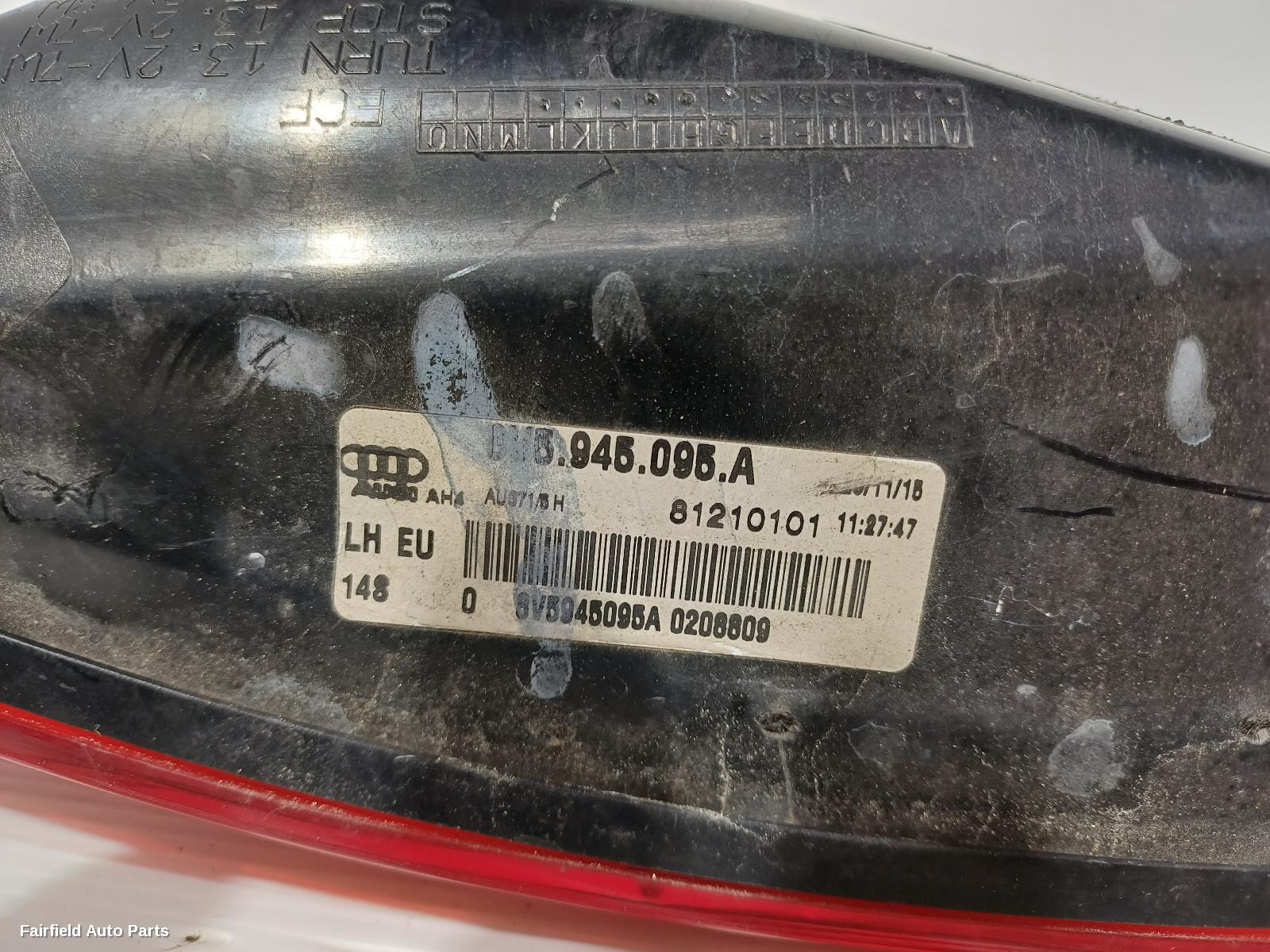 2013-2016 Audi A3 Left Taillight