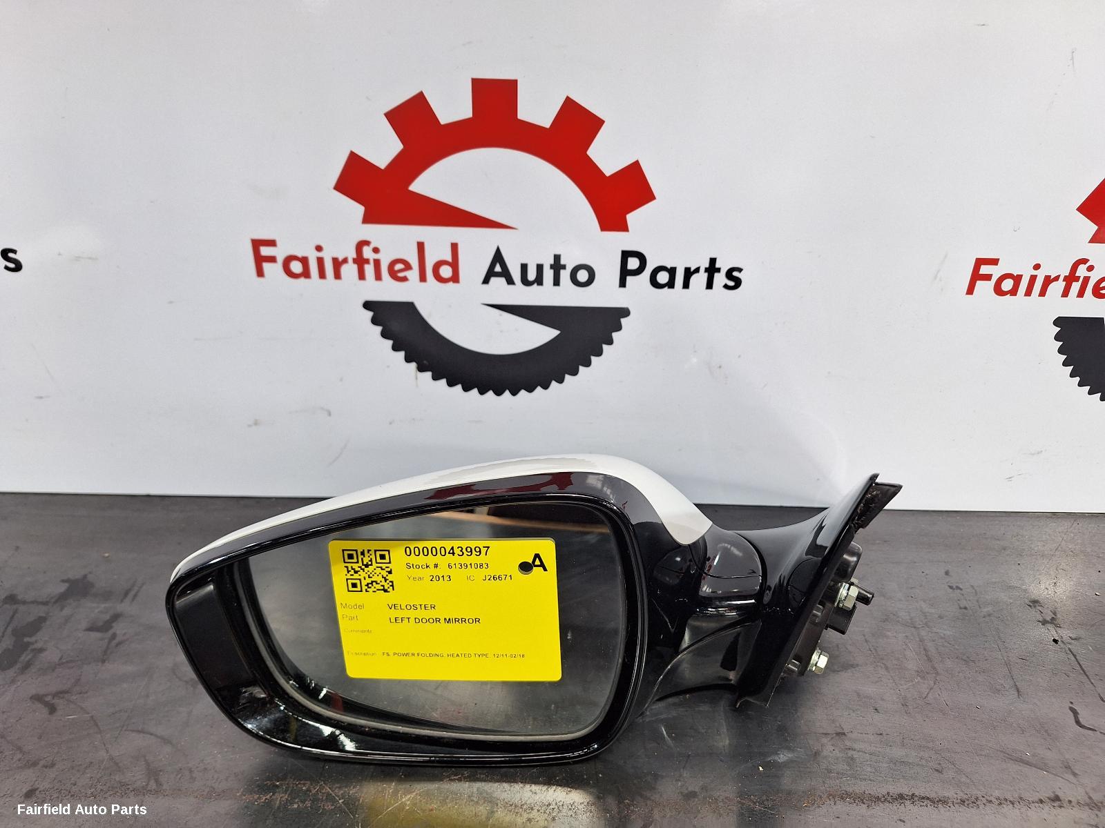 2011-2018 Hyundai Veloster Left Door Mirror