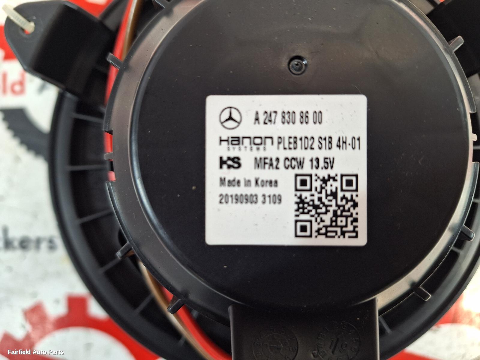 2018-2023 Mercedes A Class Heater Fan Motor