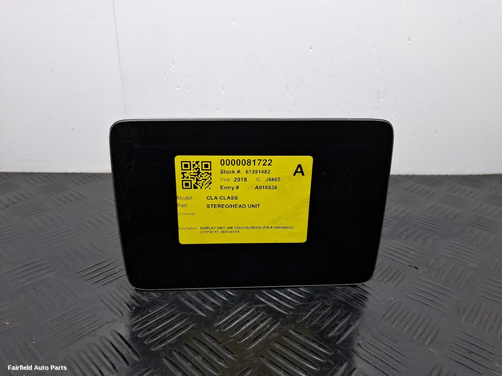 2013-2019 Mercedes Cla Class Radio Cd Dvd Sat Tv