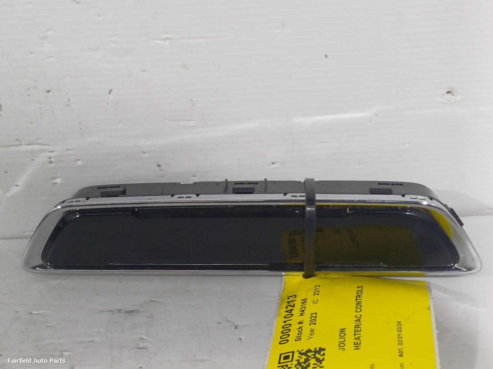 2021-2026 Haval Jolion Heater Ac Controls