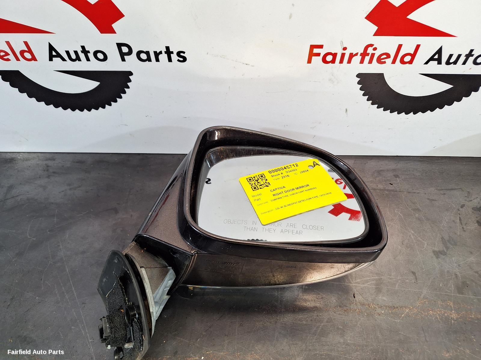 2015-2018 Holden Captiva Right Door Mirror