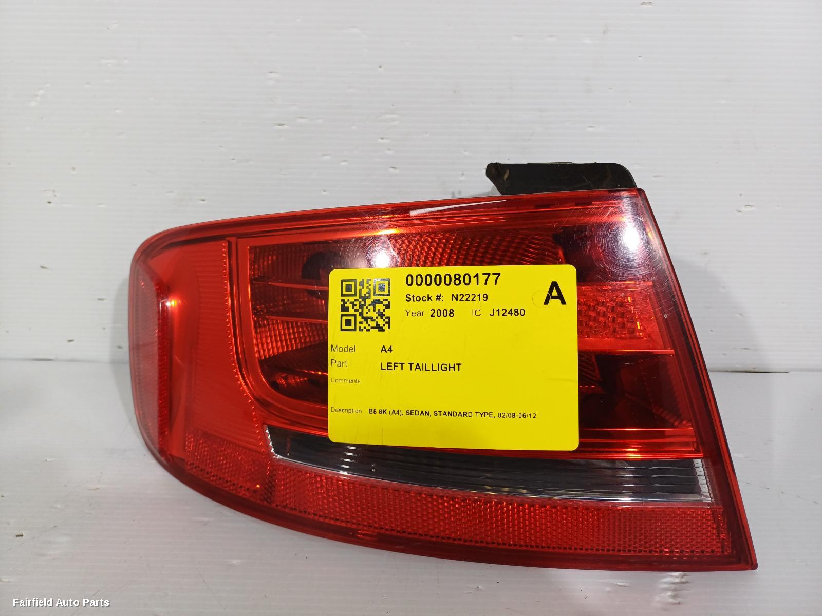 2008-2012 Audi A4 Left Taillight