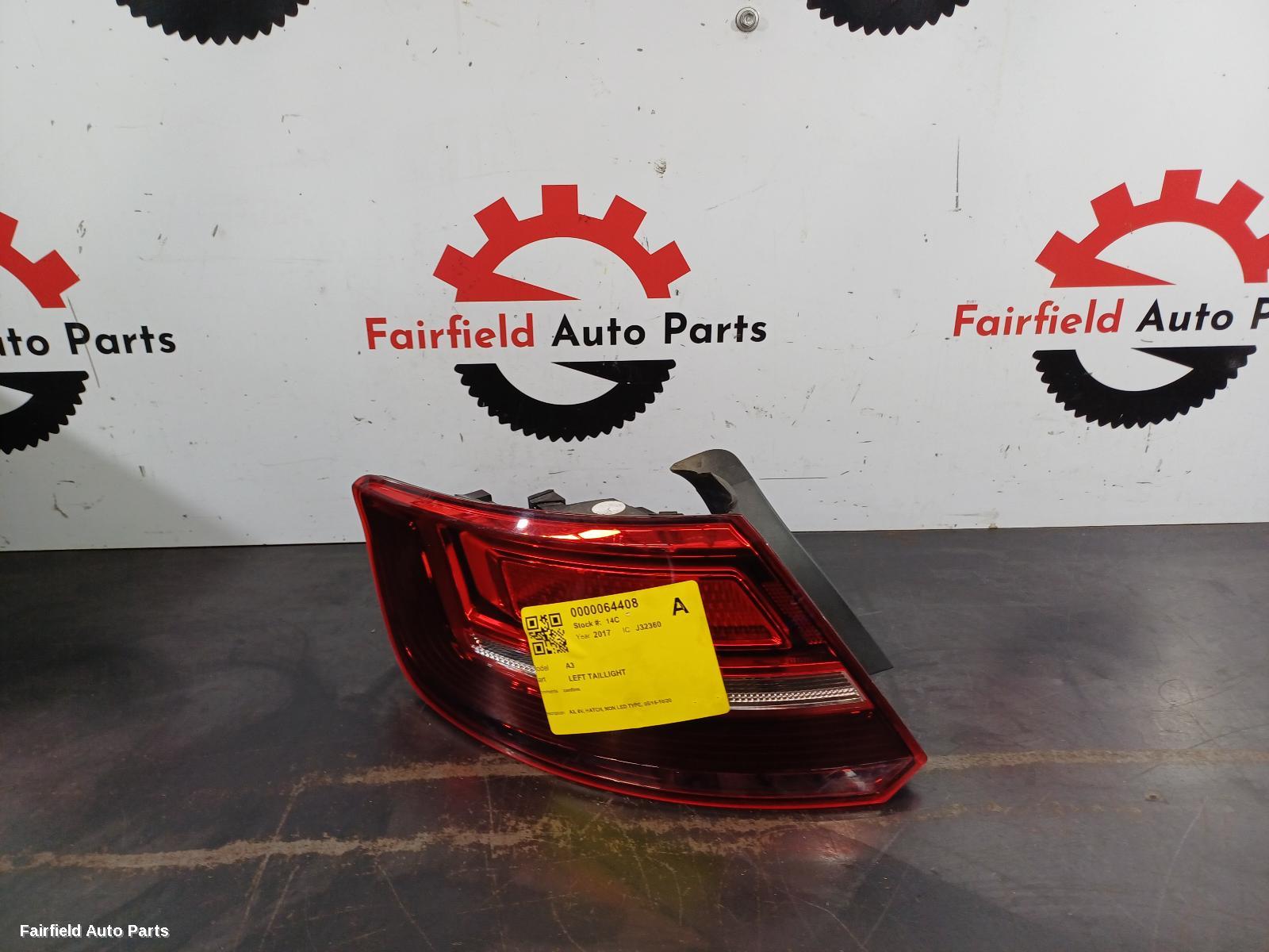2016-2020 Audi A3 Left Taillight