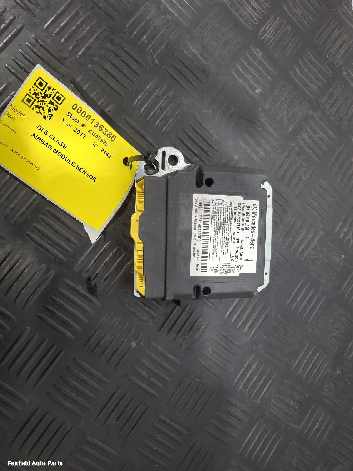 2016-2019 Mercedes Gls Class Airbag Module Sensor