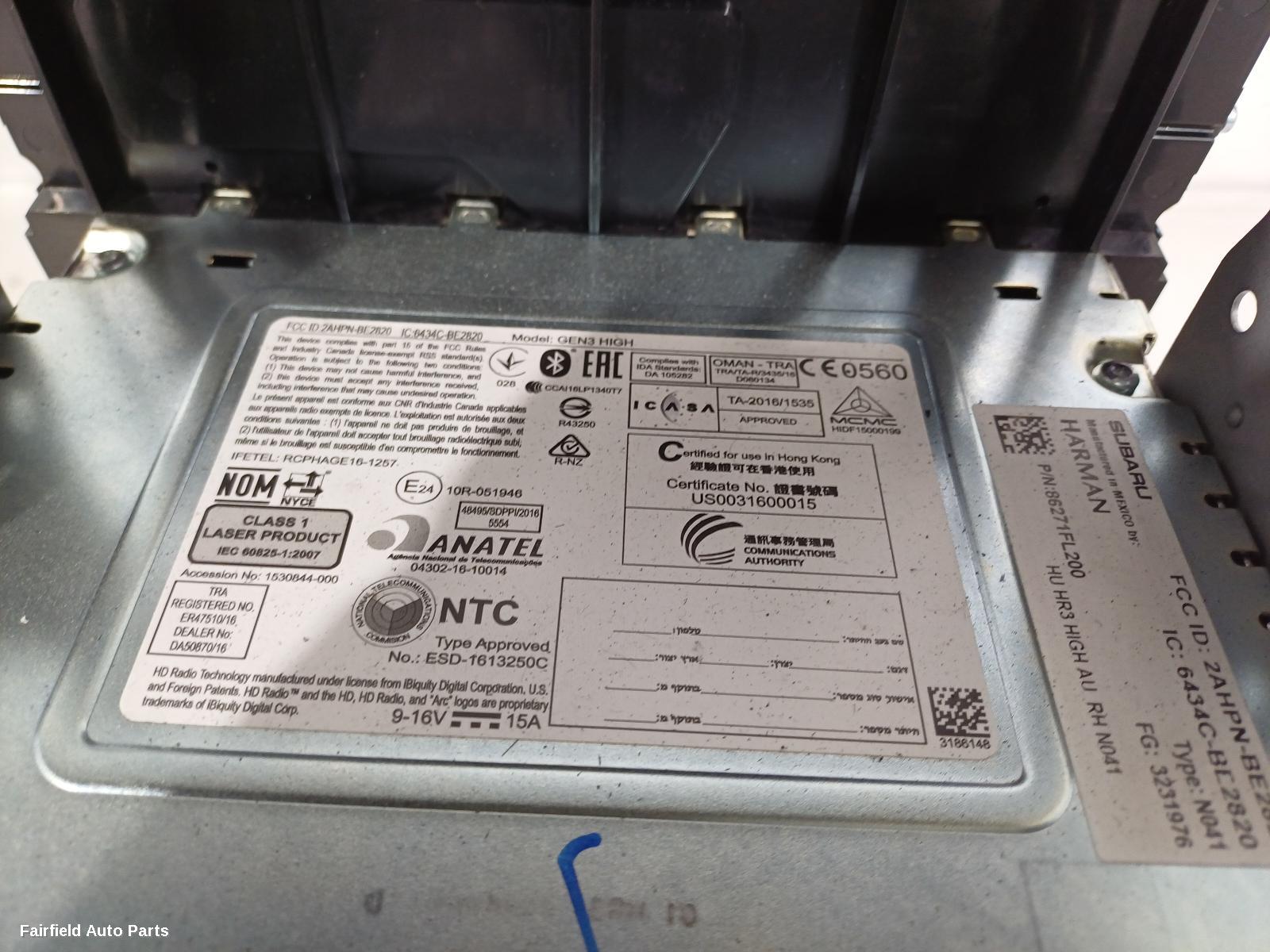 2016-2023 Subaru Impreza Radio Cd Dvd Sat Tv