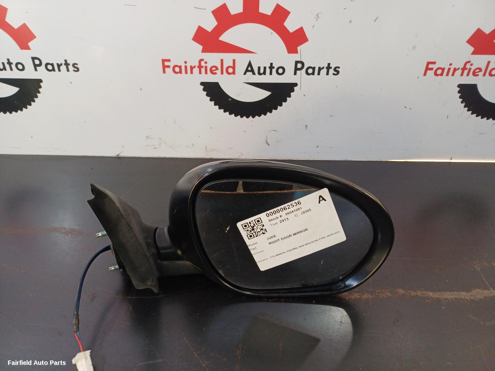 2010-2014 Nissan Juke Right Door Mirror