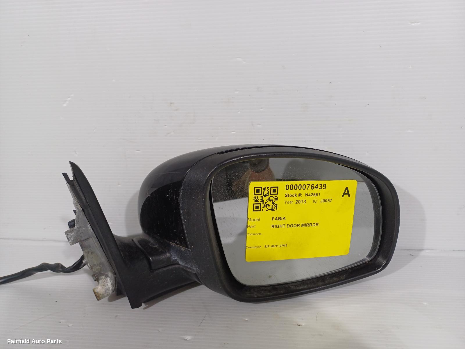 2011-2015 Skoda Fabia Right Door Mirror