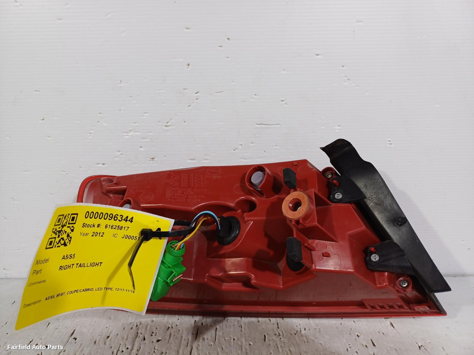 2011-2016 Audi A5 Right Taillight