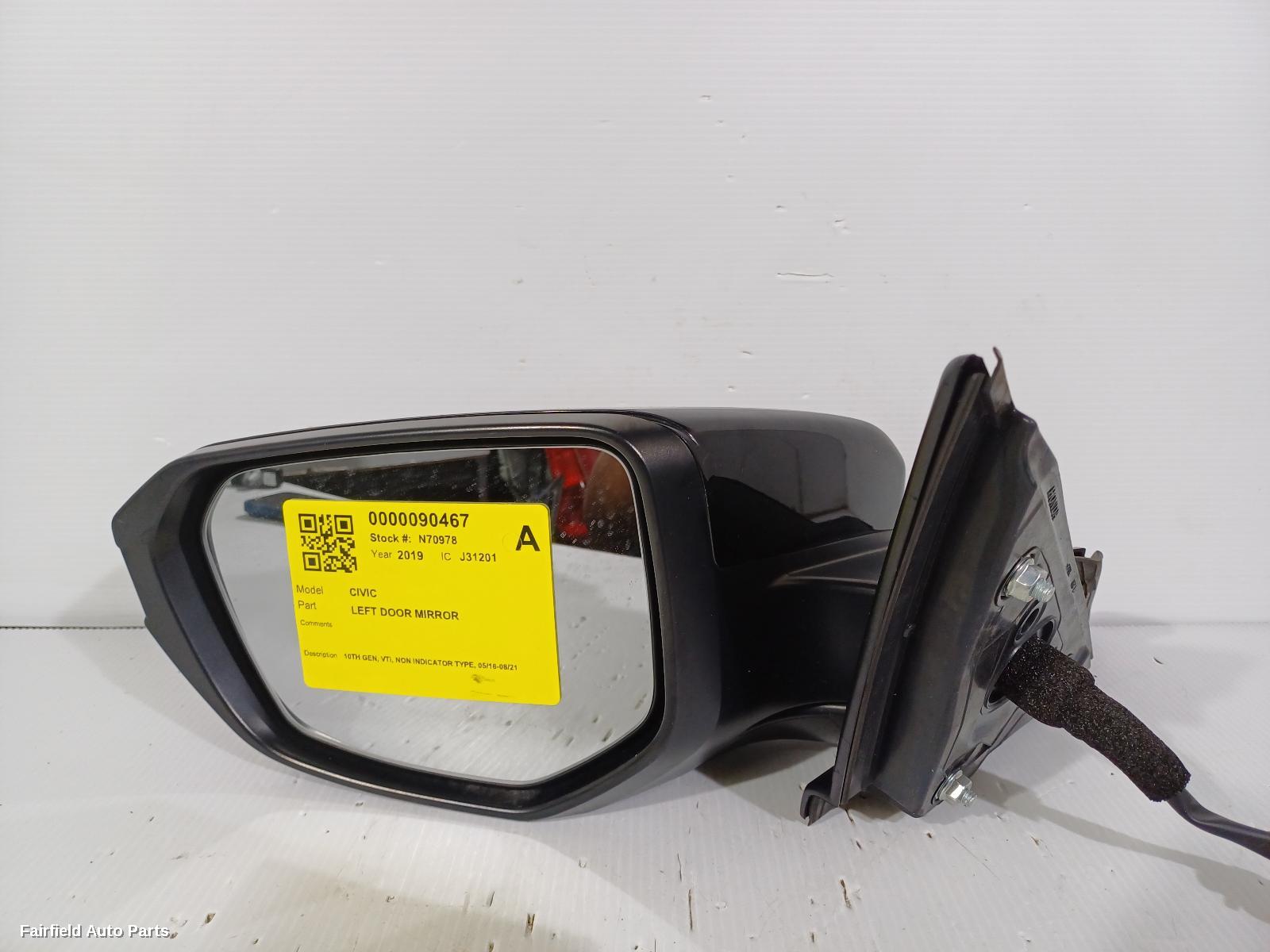 2016-2021 Honda Civic Left Door Mirror