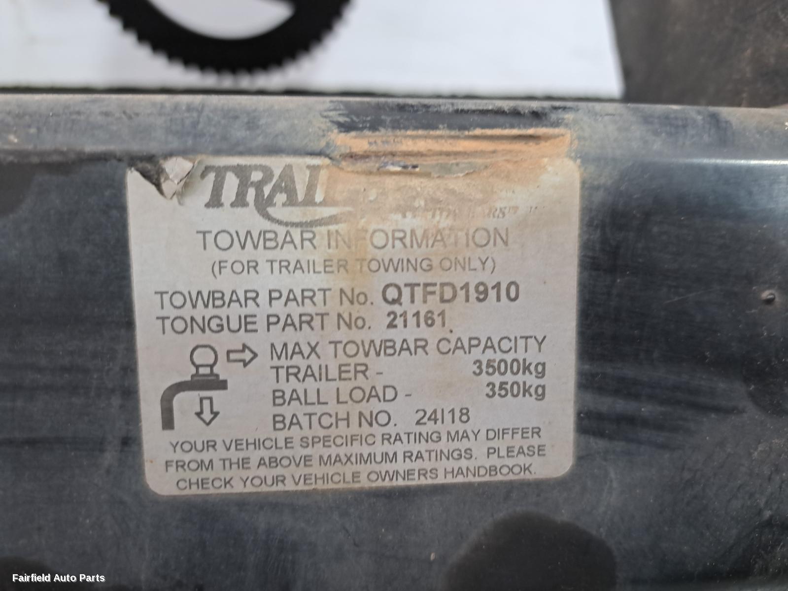 2015-2022 Ford Ranger Towbar