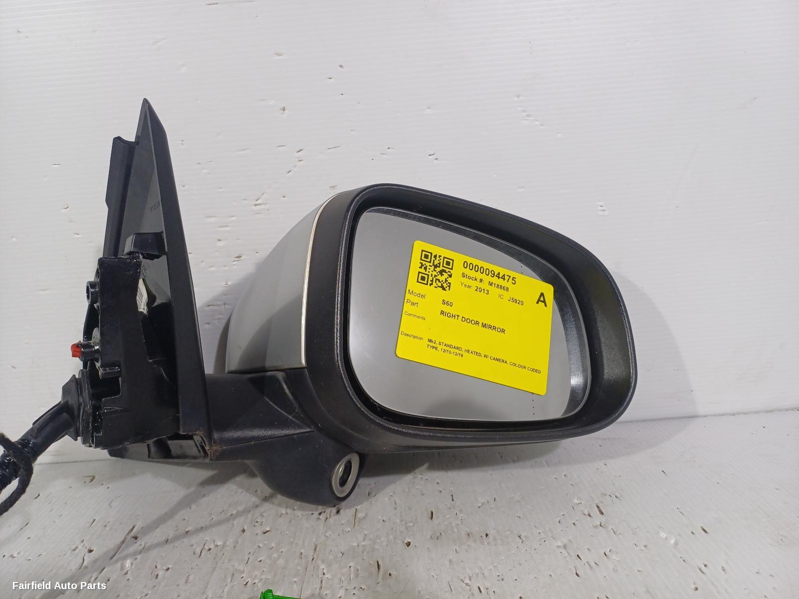 2010-2018 Volvo S60/v60 Right Door Mirror