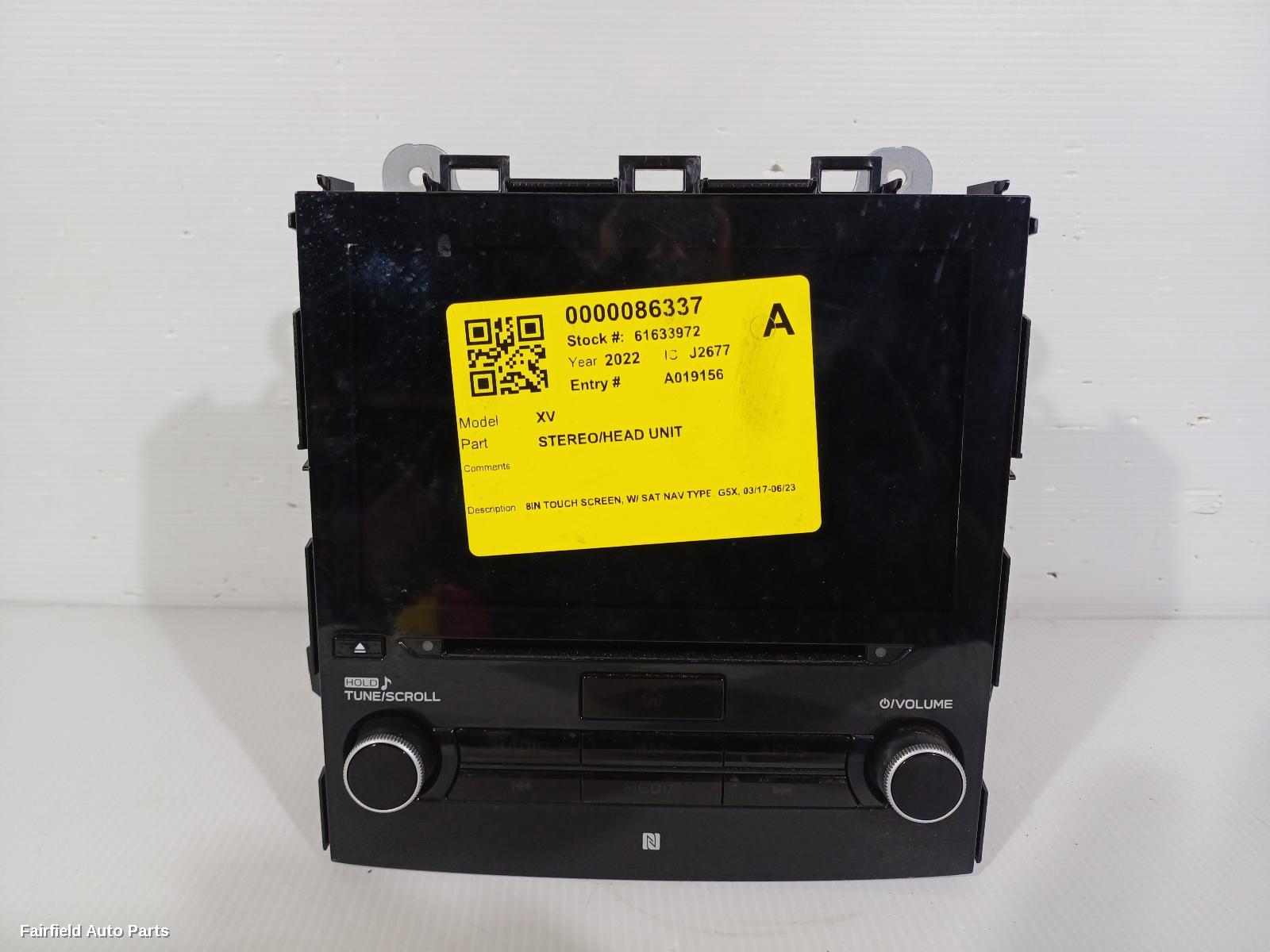 2017-2023 Subaru Xv Radio Cd Dvd Sat Tv