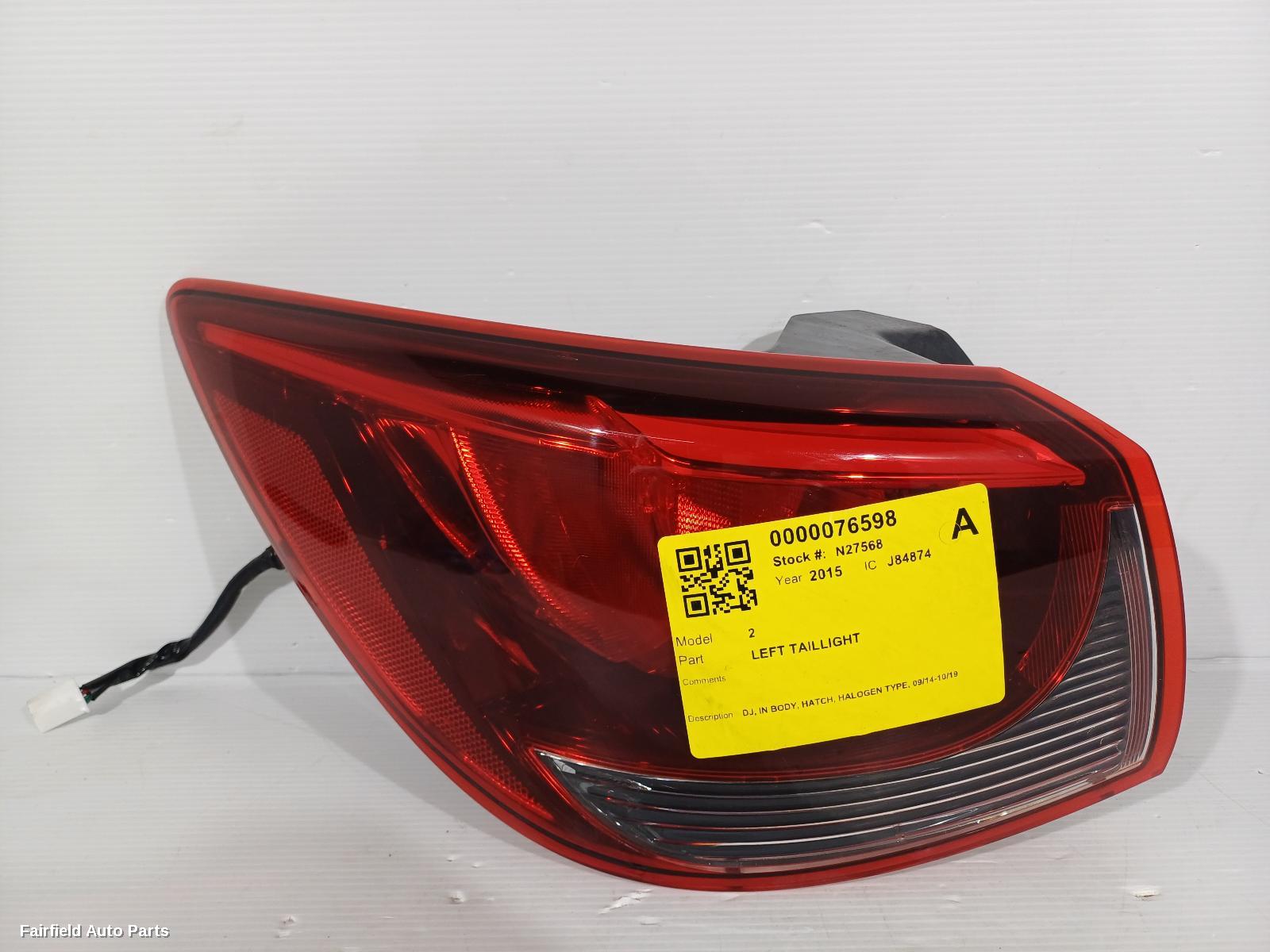 2014-2019 Mazda 2 Left Taillight