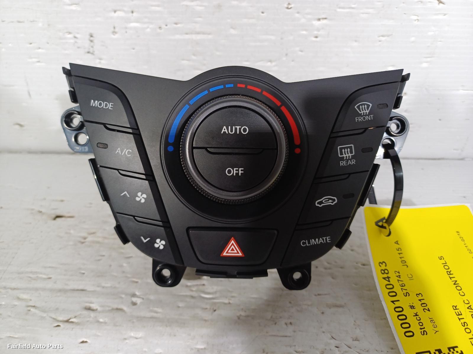 2011-2018 Hyundai Veloster Heater Ac Controls