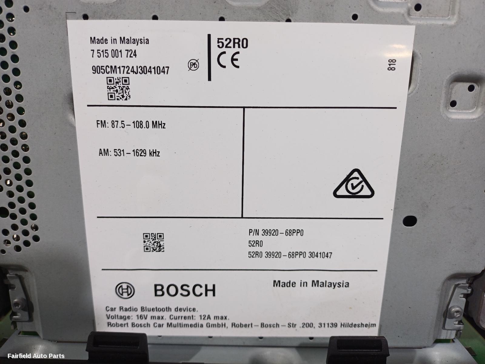 2016-2022 Suzuki Baleno Radio Cd Dvd Sat Tv