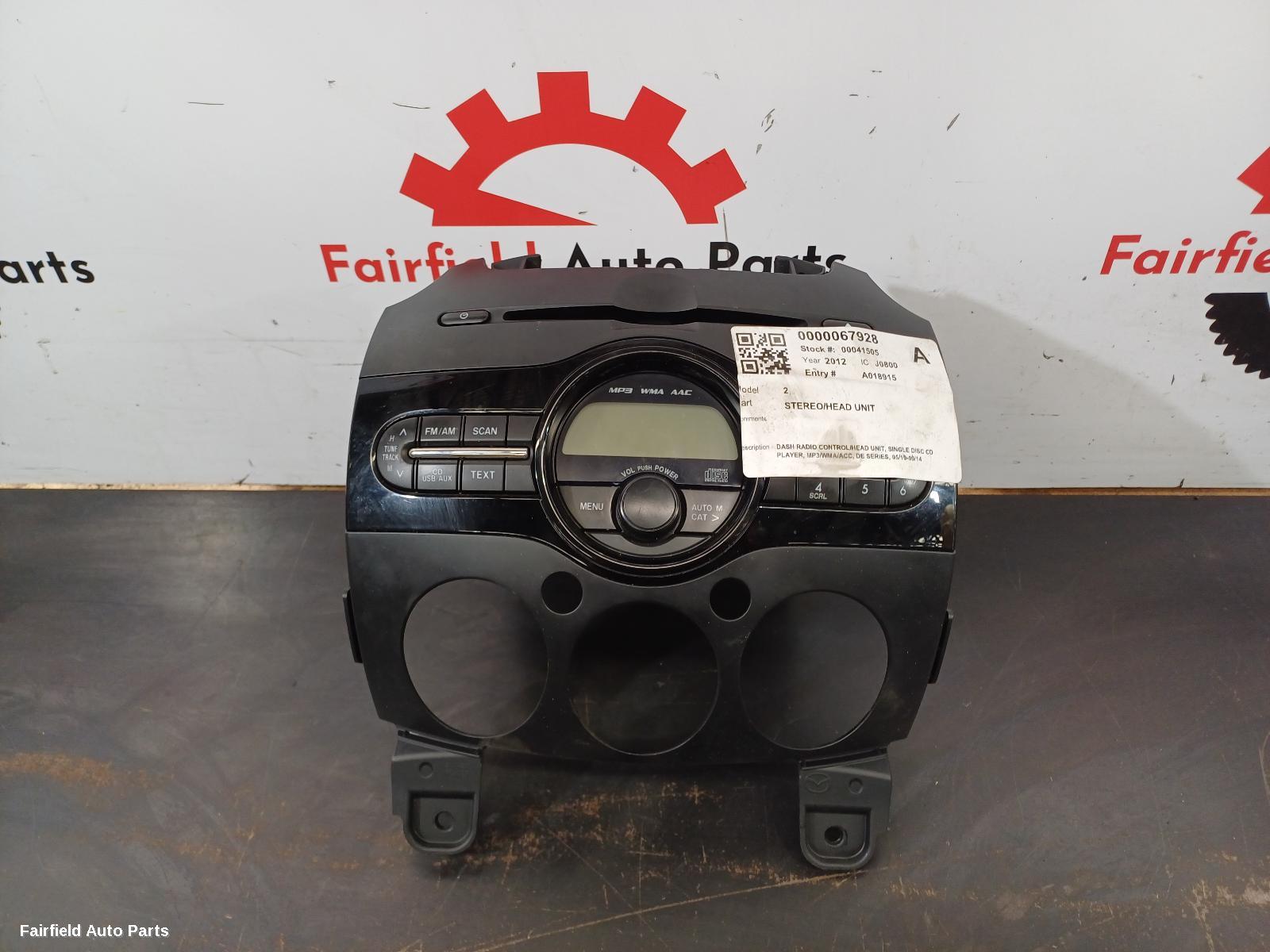2010-2014 Mazda 2 Radio Cd Dvd Sat Tv