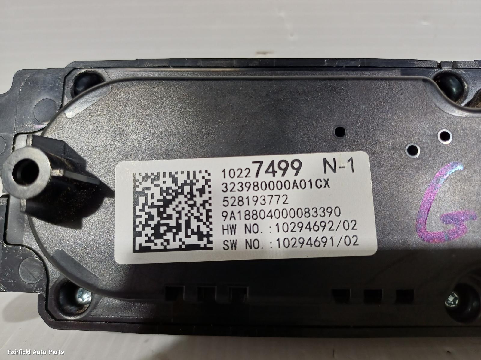 2017-2024 Mg Zs Heater Ac Controls