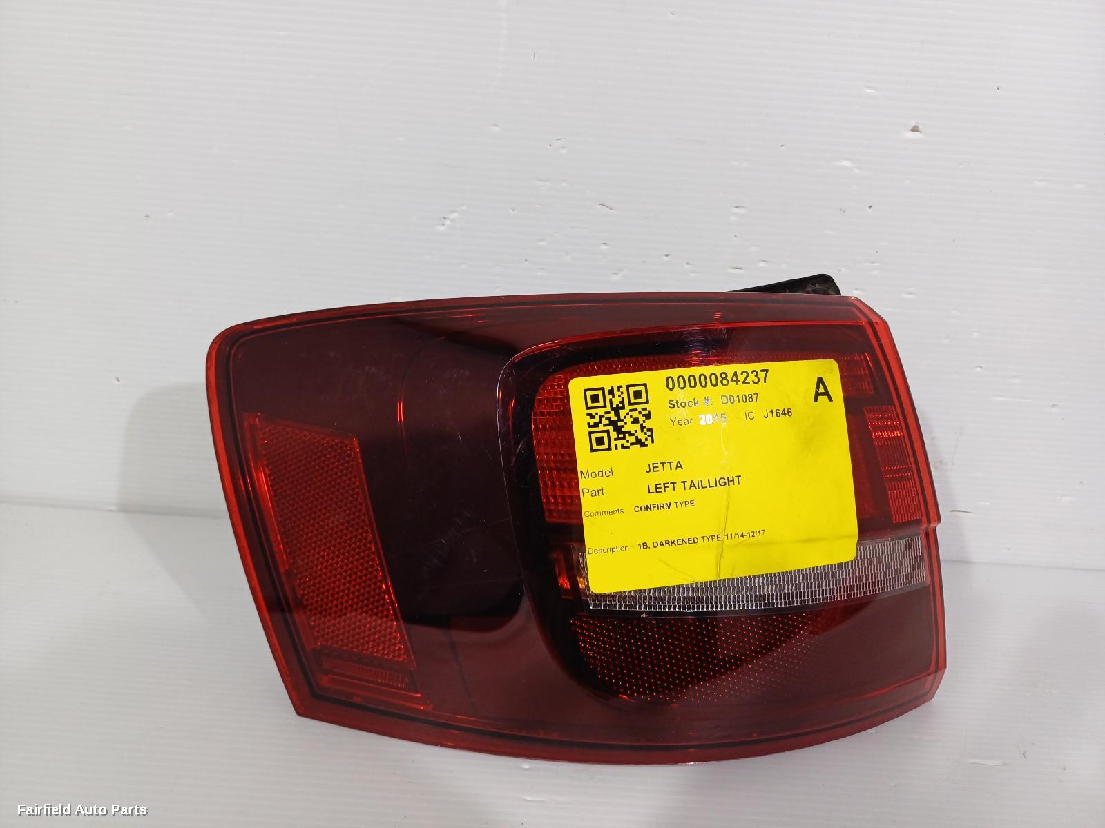 2014-2017 Volkswagen Jetta Left Taillight