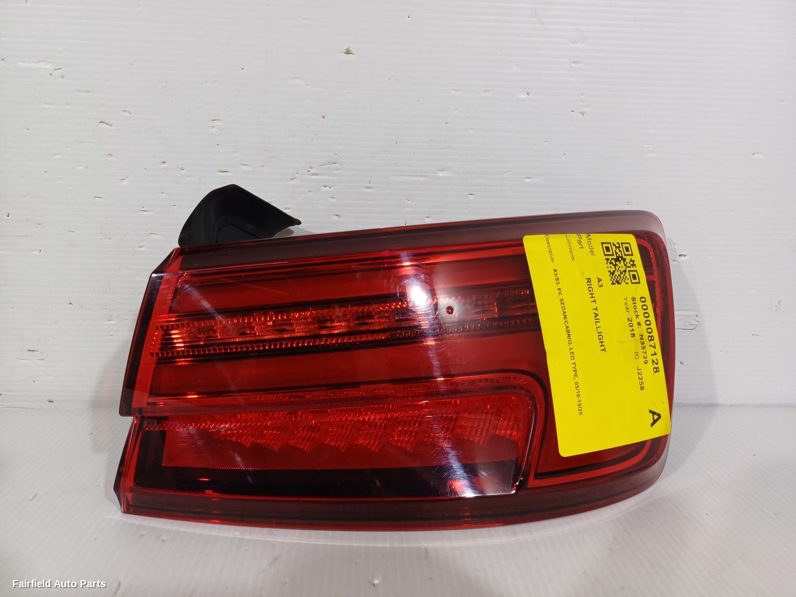 2016-2020 Audi A3 Right Taillight