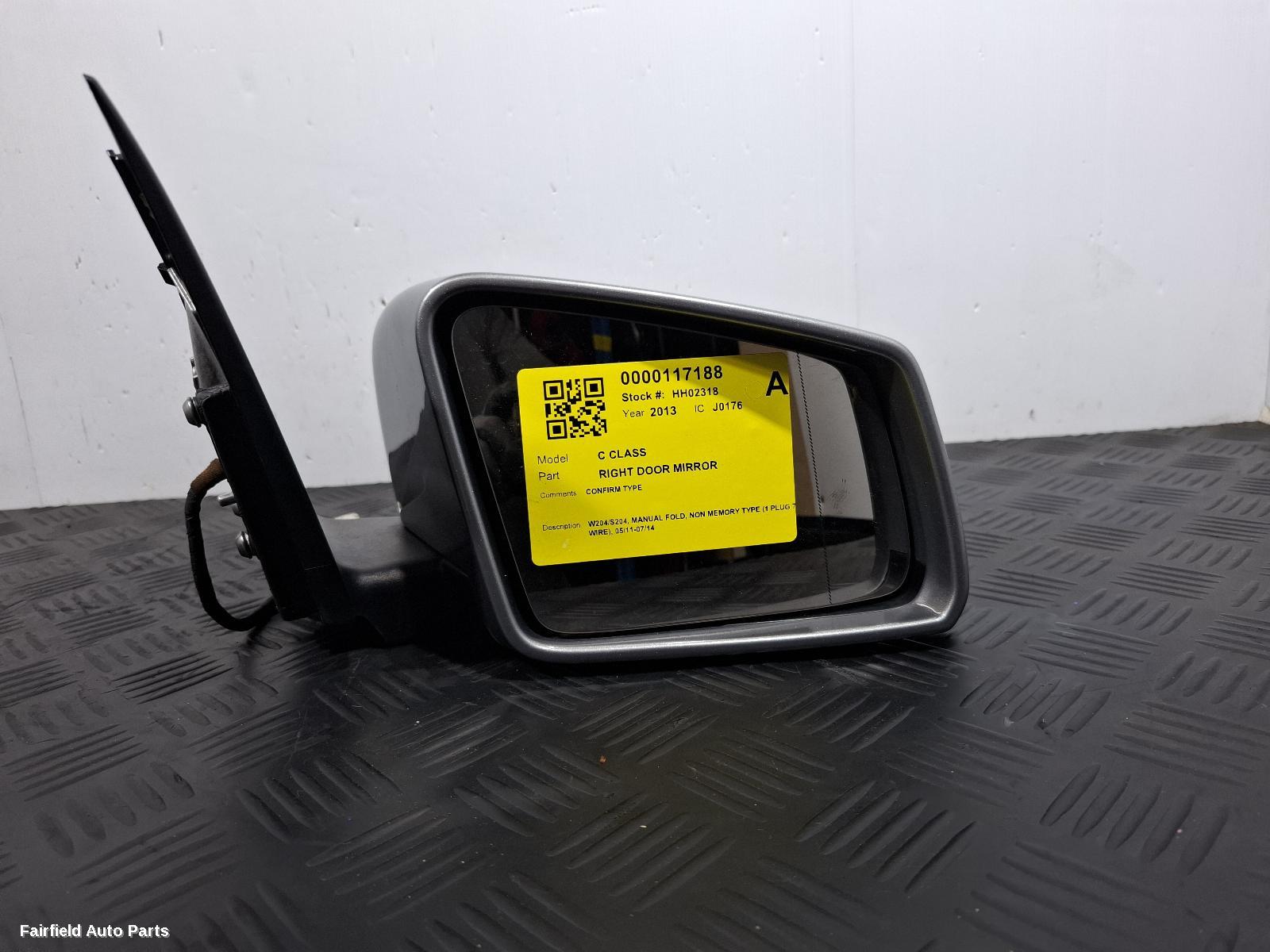 2011-2015 Mercedes C Class Right Door Mirror