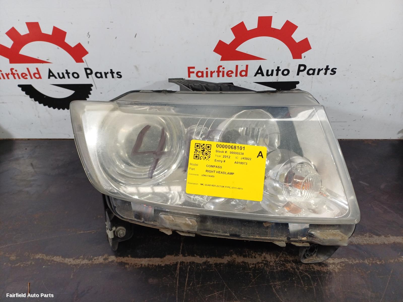 2011-2013 Jeep Compass Right Headlamp