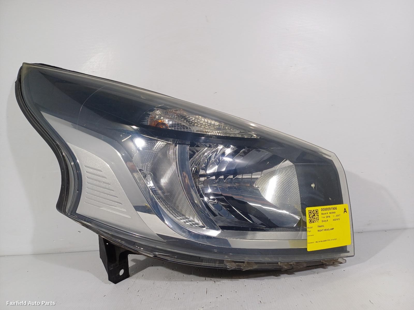2015-2021 Renault Trafic Right Headlamp